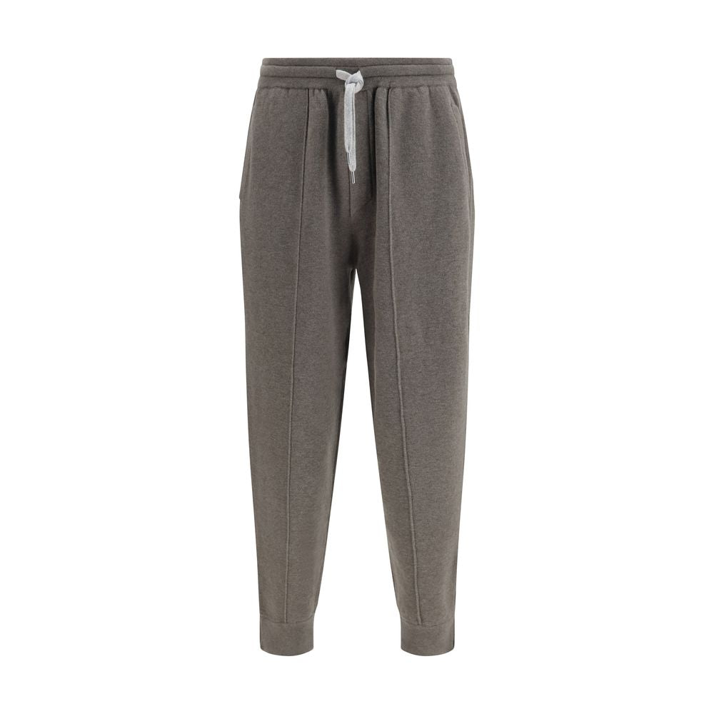 Brunello Cucinelli Bicolor Cashmere Athletic Men's Pants