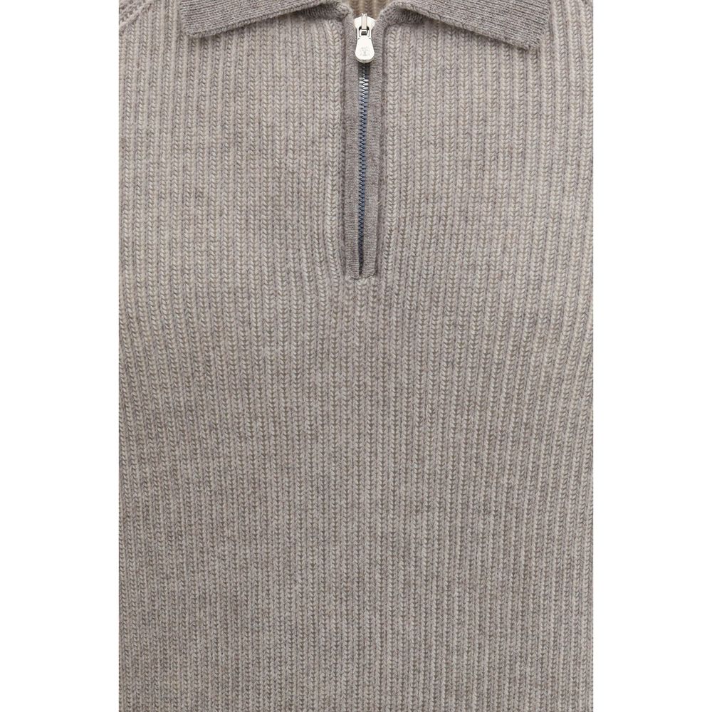 Brunello Cucinelli Gray Cashmere Men's Sweatshirt