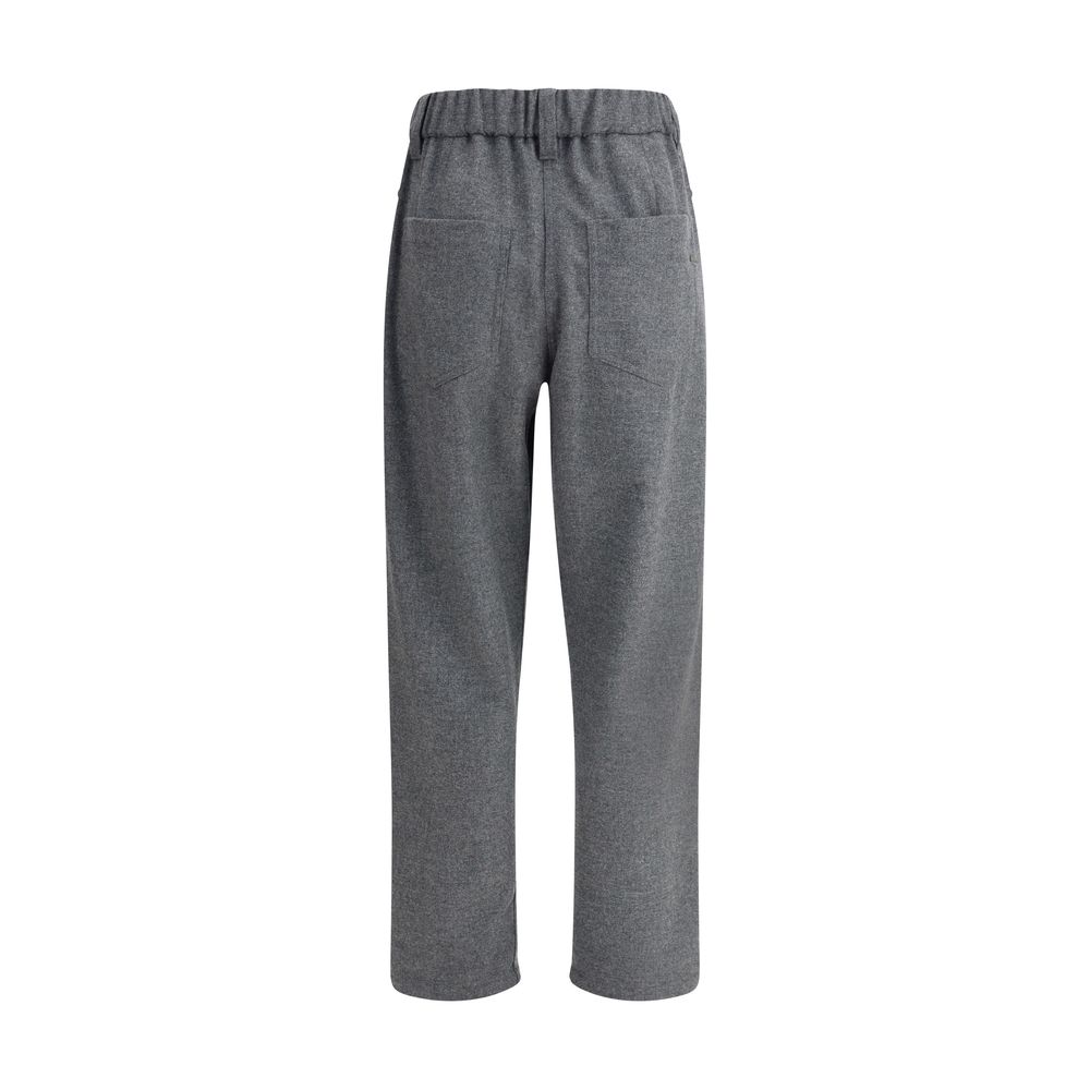 Brunello Cucinelli Gray Wool Casual Women's Pants