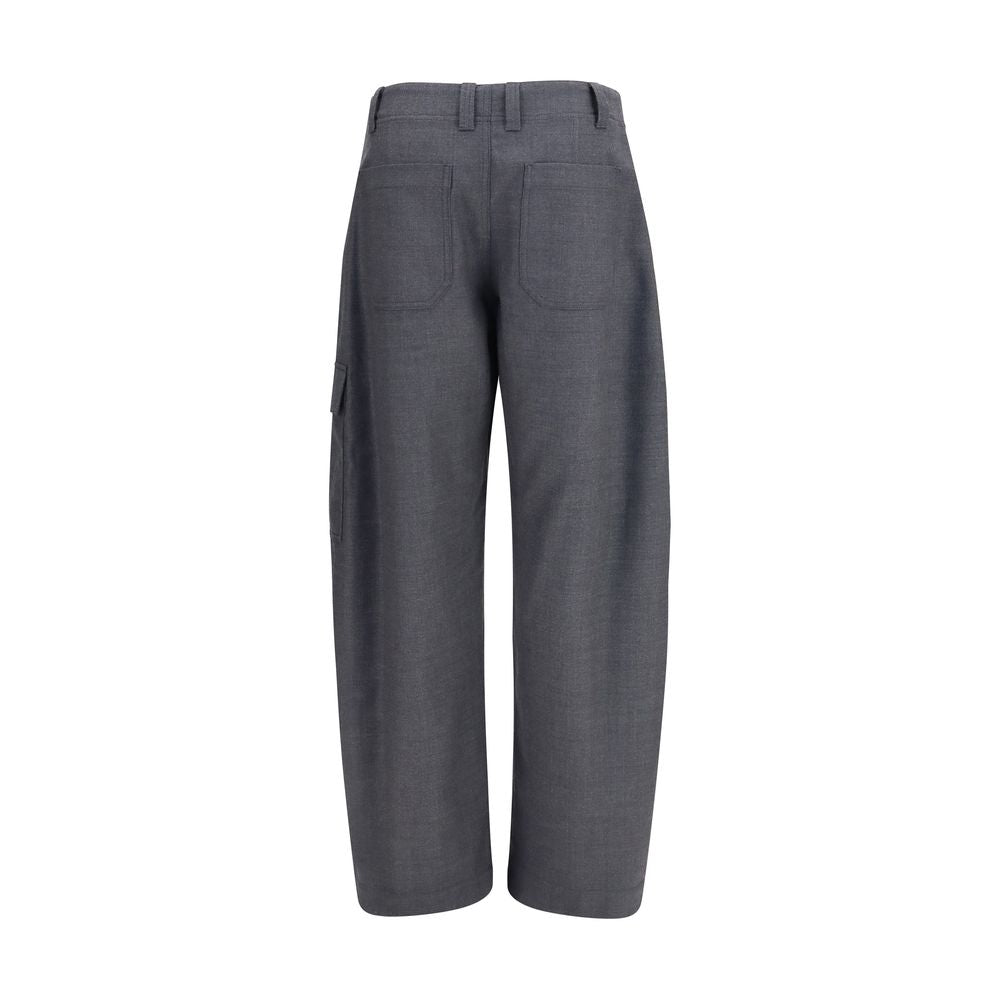 Brunello Cucinelli Gray Wool Oves Aries Cargo Women's Pants