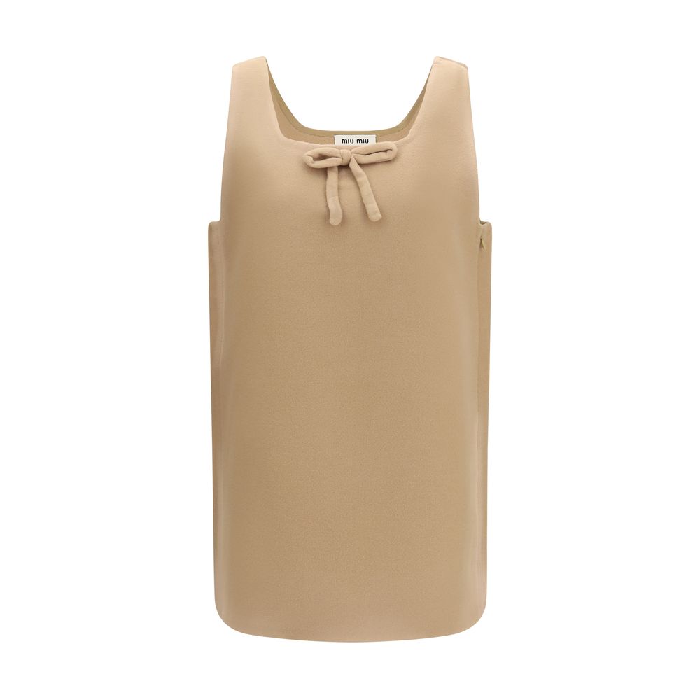 Miu Miu Beige Wool Oves Aries Casual Women's Dress