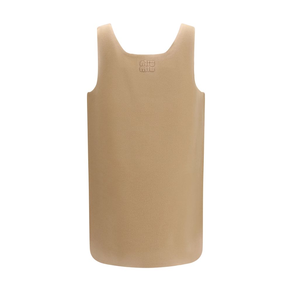 Miu Miu Beige Wool Oves Aries Casual Women's Dress
