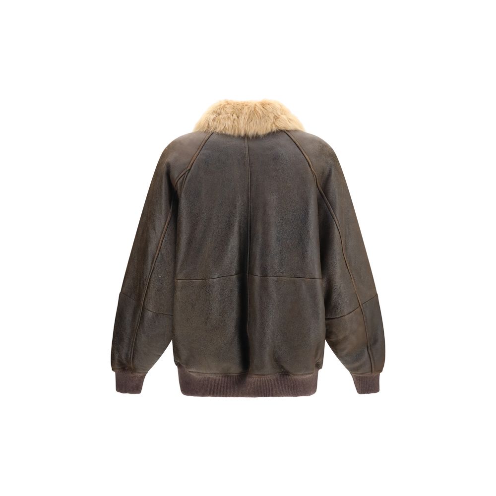 Brunello Cucinelli Brown Lambskin Women's Bomber