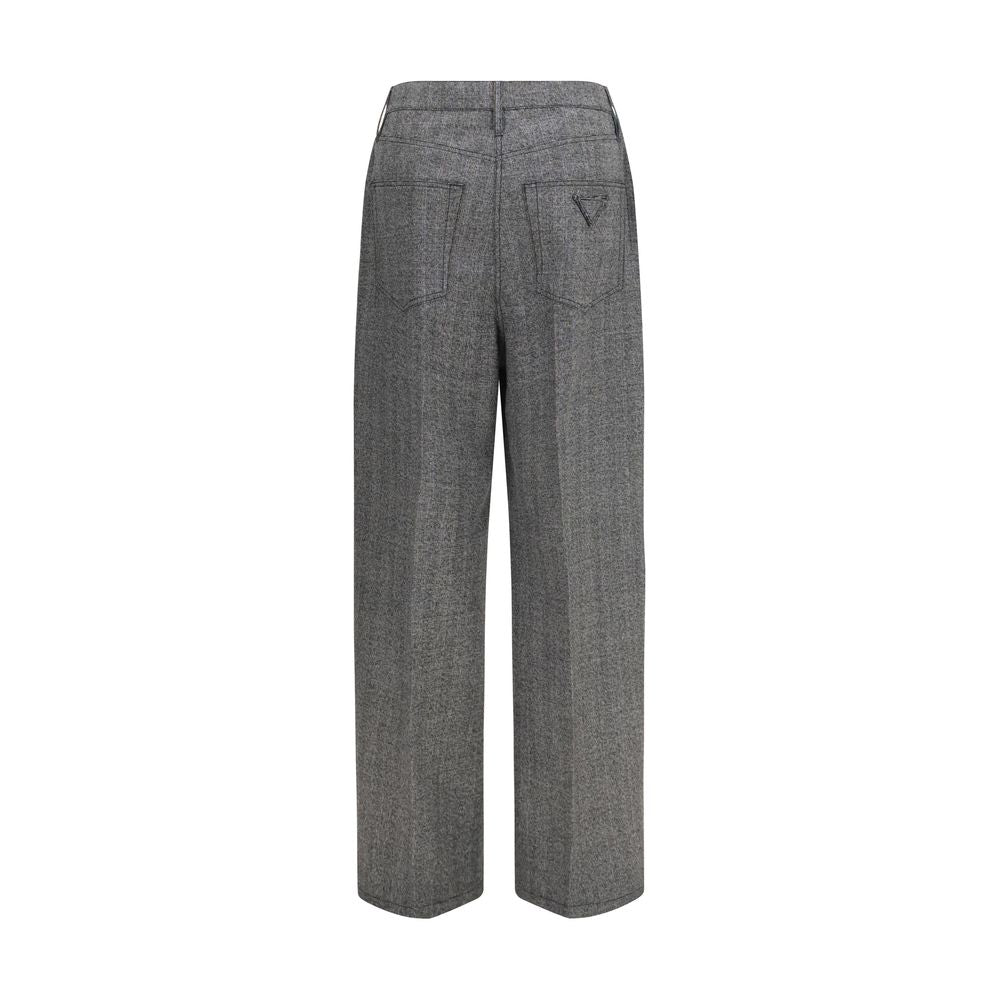 Prada Gray Wool Oves Aries Casual Women's Pants
