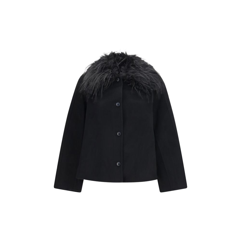 Loulou De Saison Black Wool Oves Aries Full-Length Women's Jacket