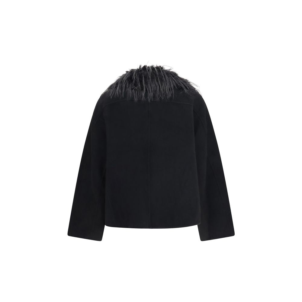 Loulou De Saison Black Wool Oves Aries Full-Length Women's Jacket