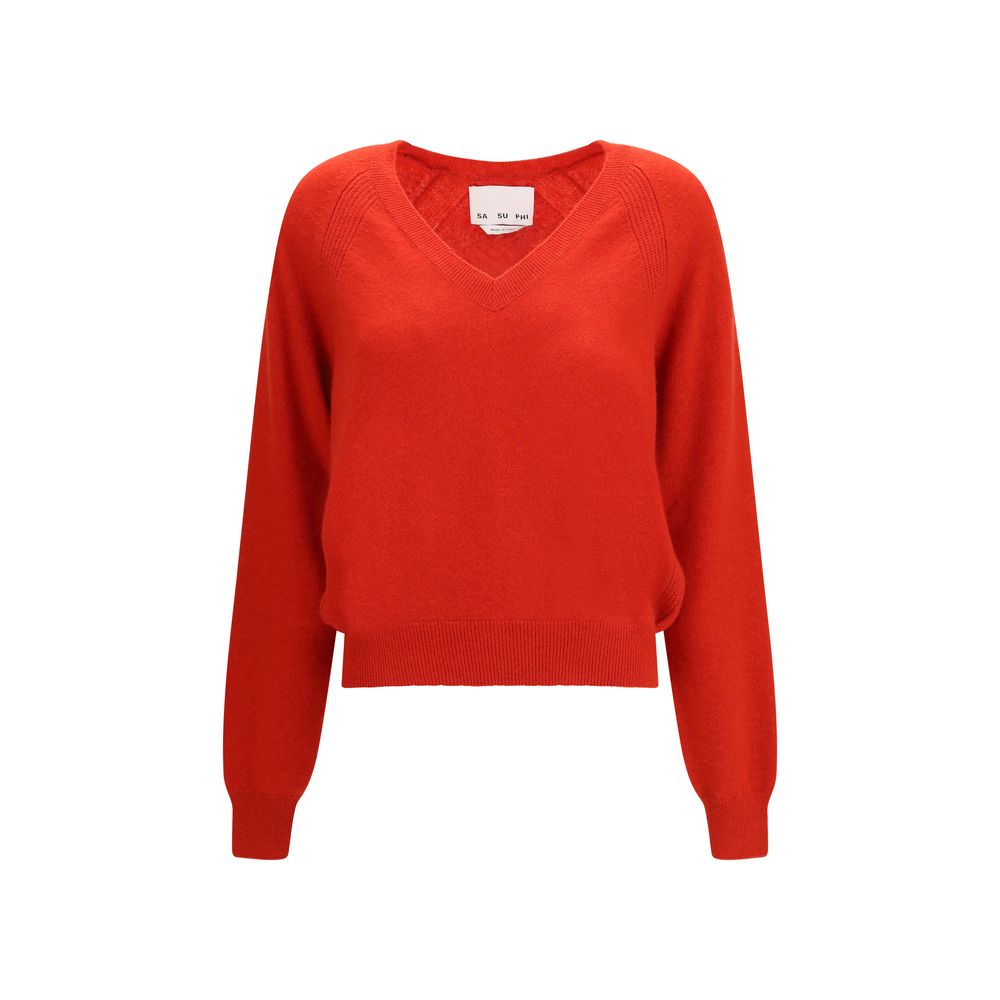 SA SU PHI Red Cashmere Women's Sweater