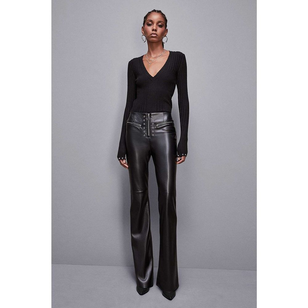 Patrizia Pepe Black Leather Women's Pants