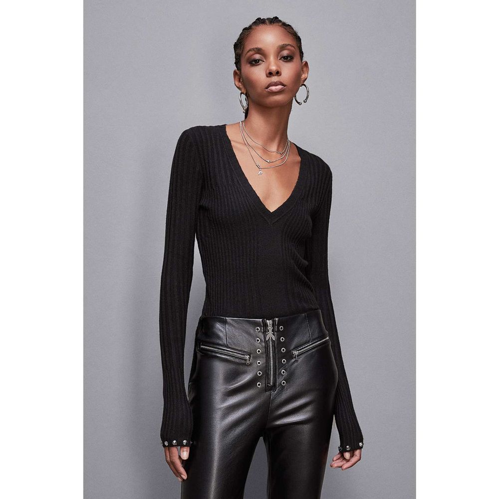 Patrizia Pepe Black Leather Women's Pants