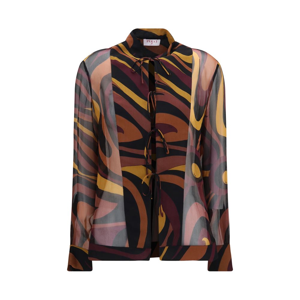 Emilio Pucci Multicolor Silk Pattern Women's Shirt