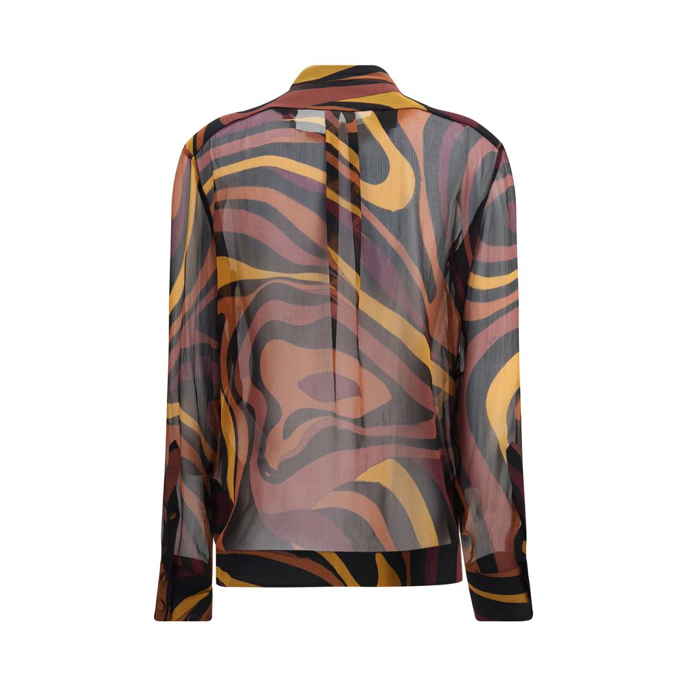 Emilio Pucci Multicolor Silk Pattern Women's Shirt