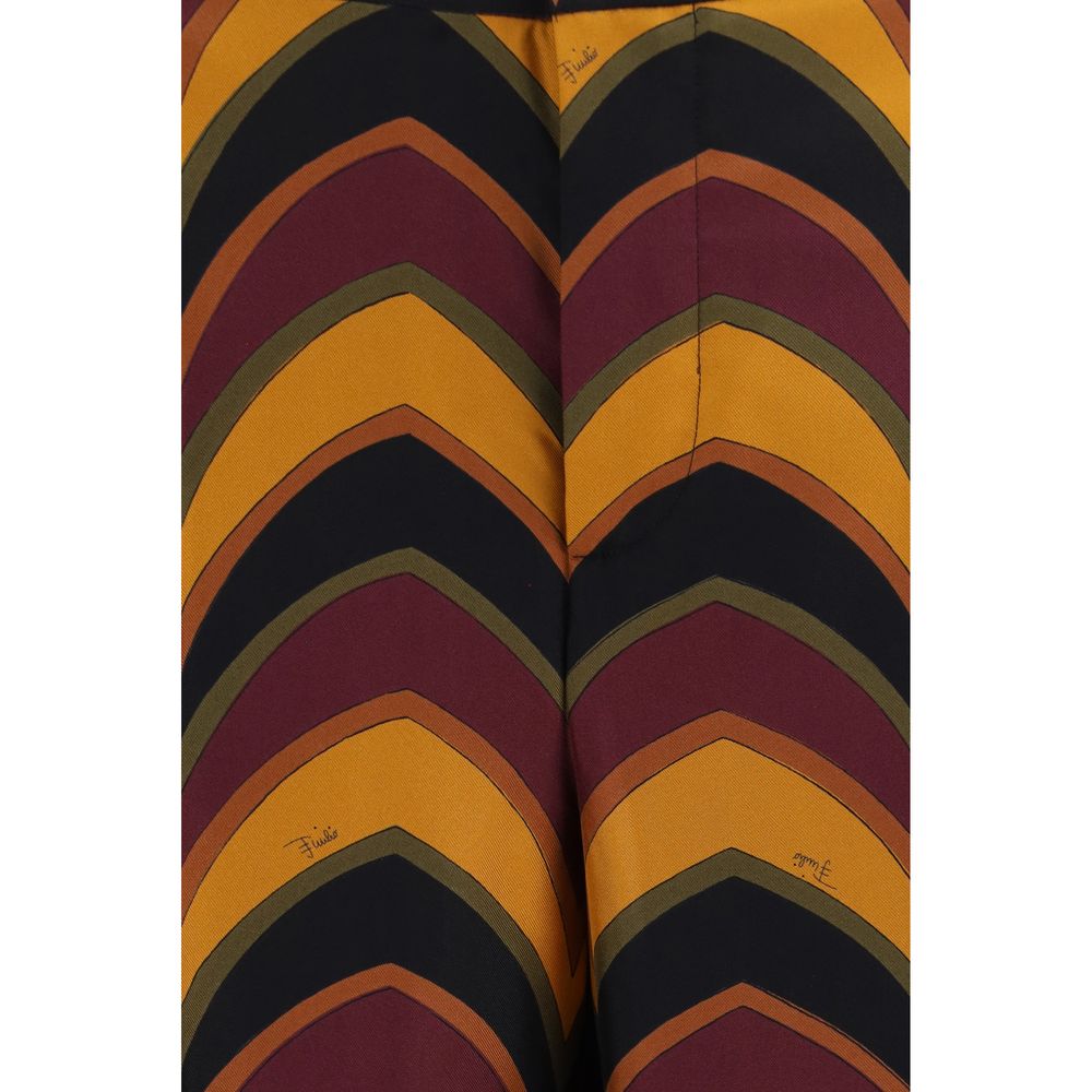 Emilio Pucci Multicolor Silk Casual Women's Pants