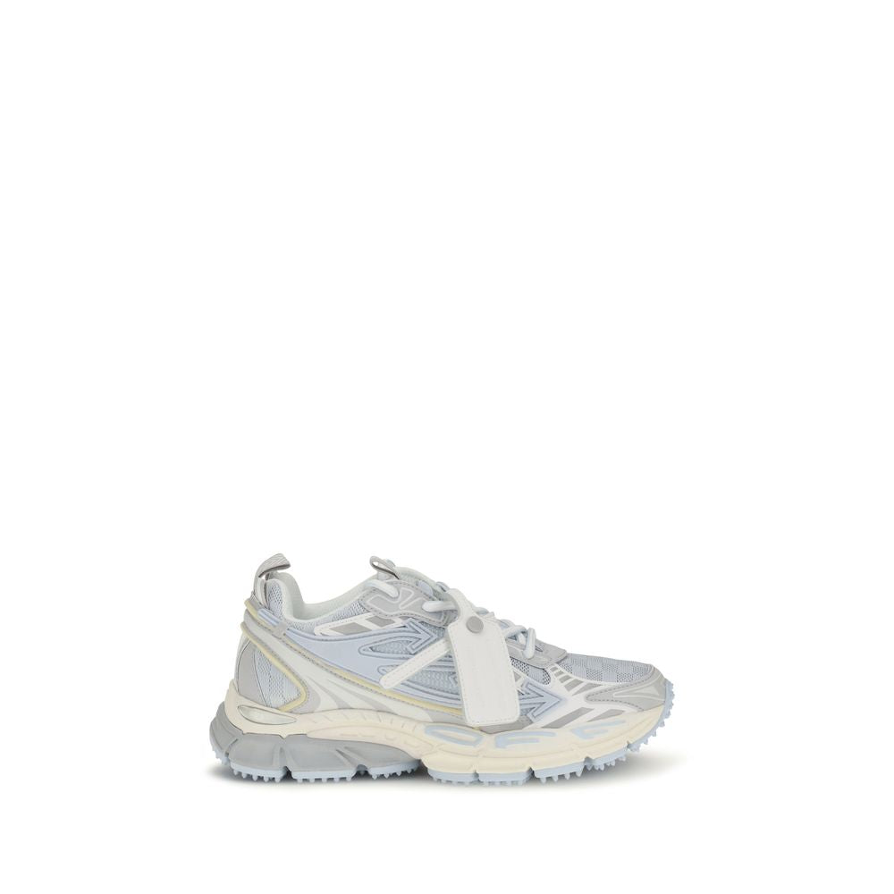 Off-White Gray Fabric Athletic Women's Sneakers