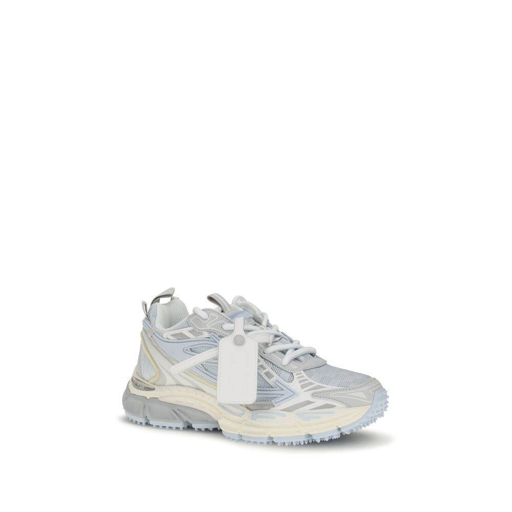Off-White Gray Fabric Athletic Women's Sneakers