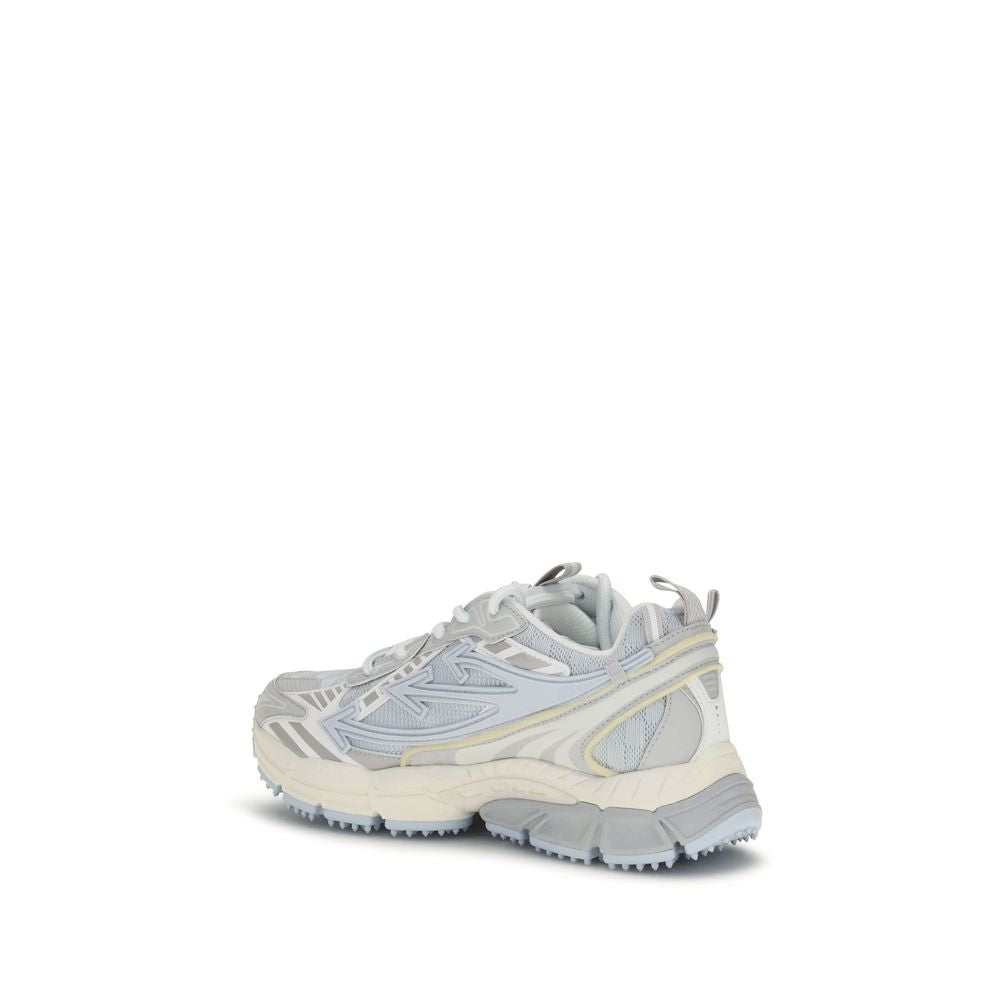 Off-White Gray Fabric Athletic Women's Sneakers