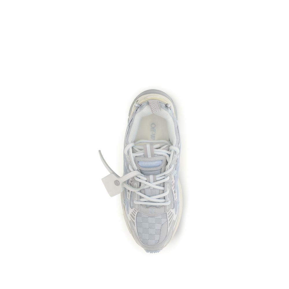 Off-White Gray Fabric Athletic Women's Sneakers