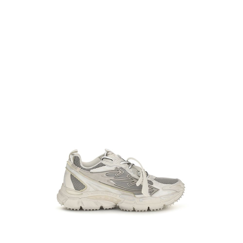 Off-White Beige Fabric Athletic Men's Sneakers