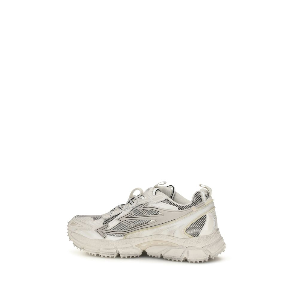 Off-White Beige Fabric Athletic Men's Sneakers