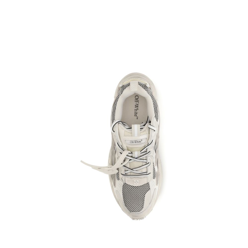 Off-White Beige Fabric Athletic Men's Sneakers