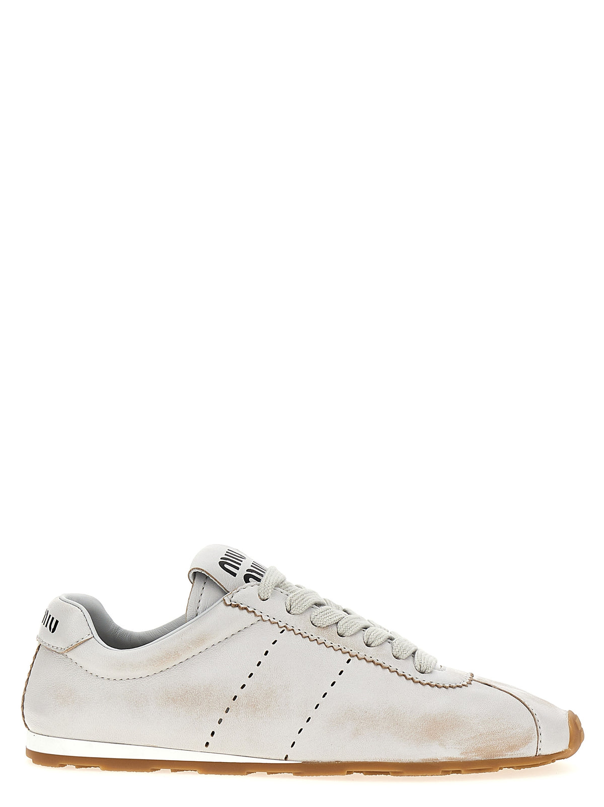 Miu Miu White Calfskin Low Top Women's Sneakers