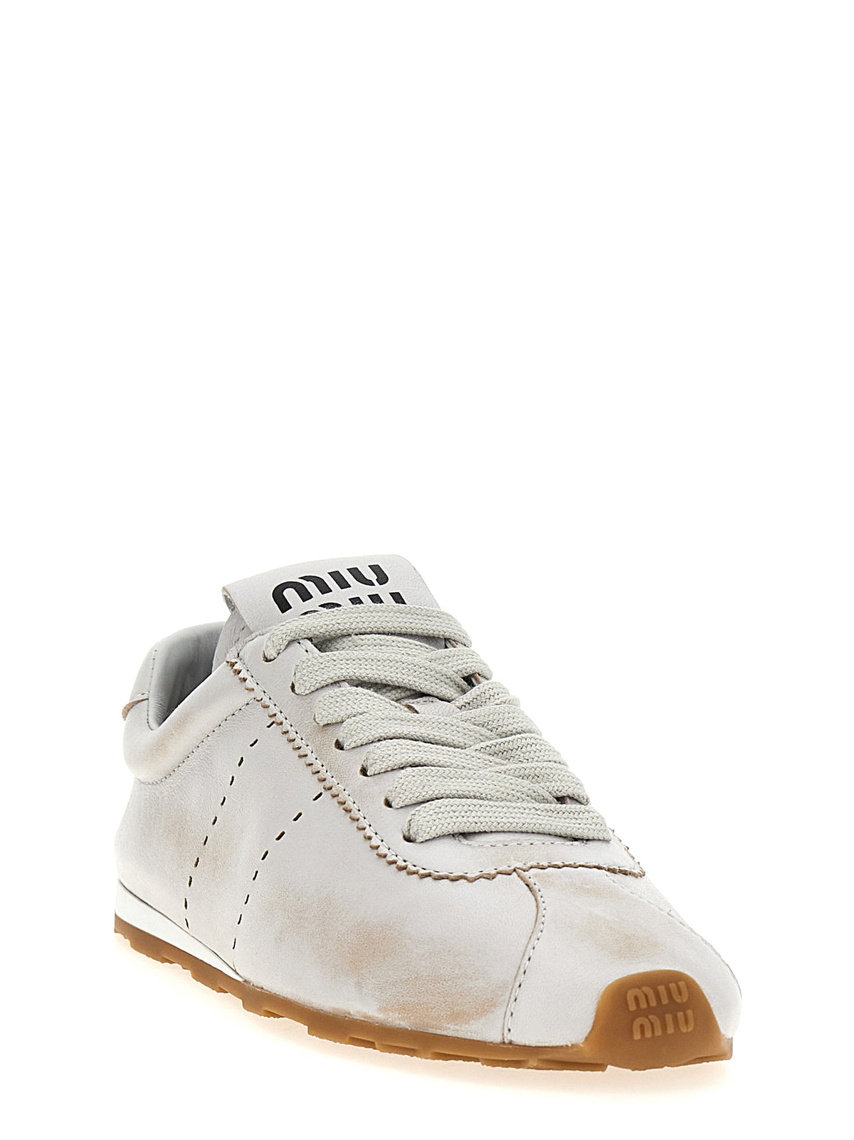 Miu Miu White Calfskin Low Top Women's Sneakers