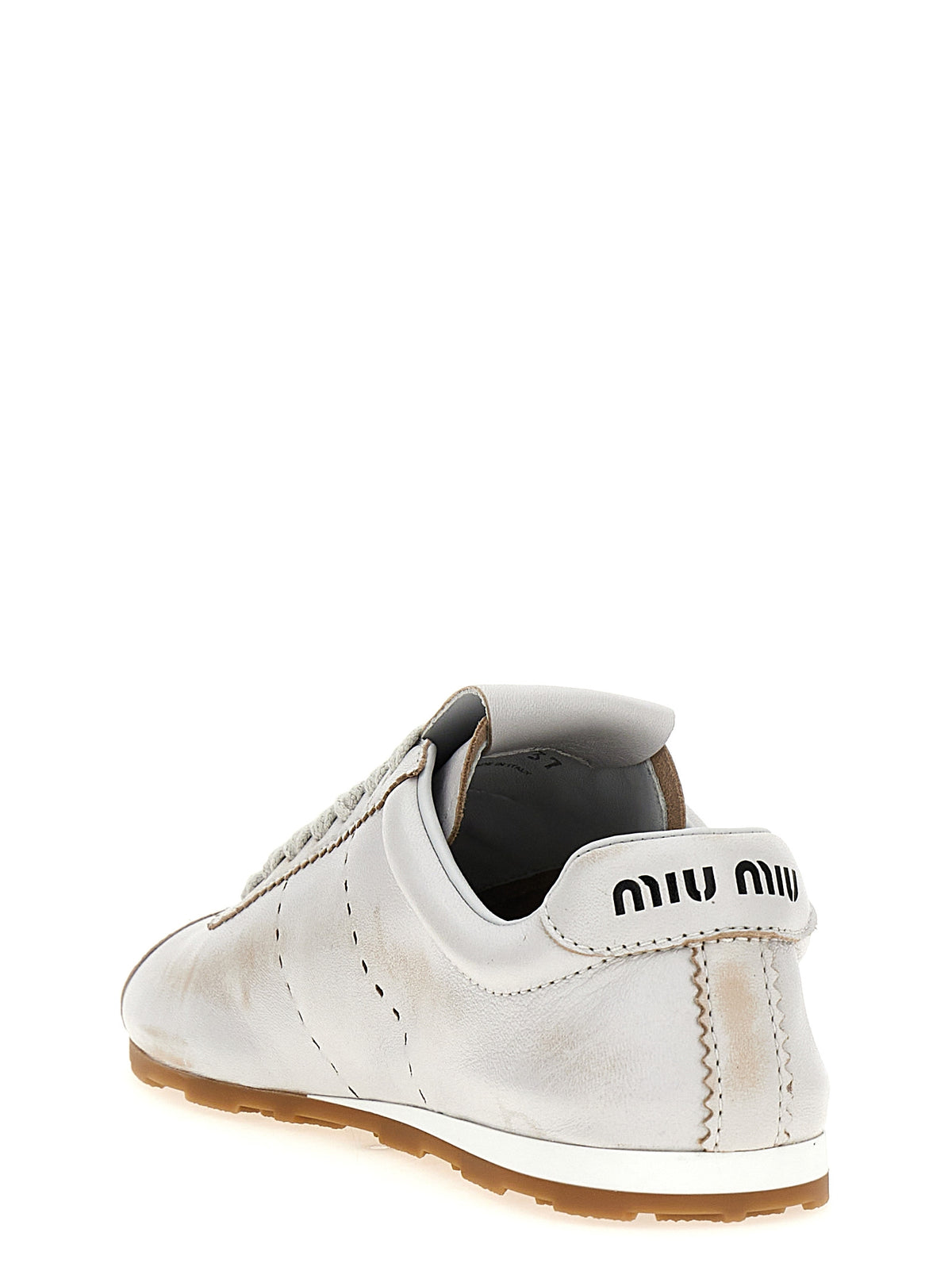 Miu Miu White Calfskin Low Top Women's Sneakers