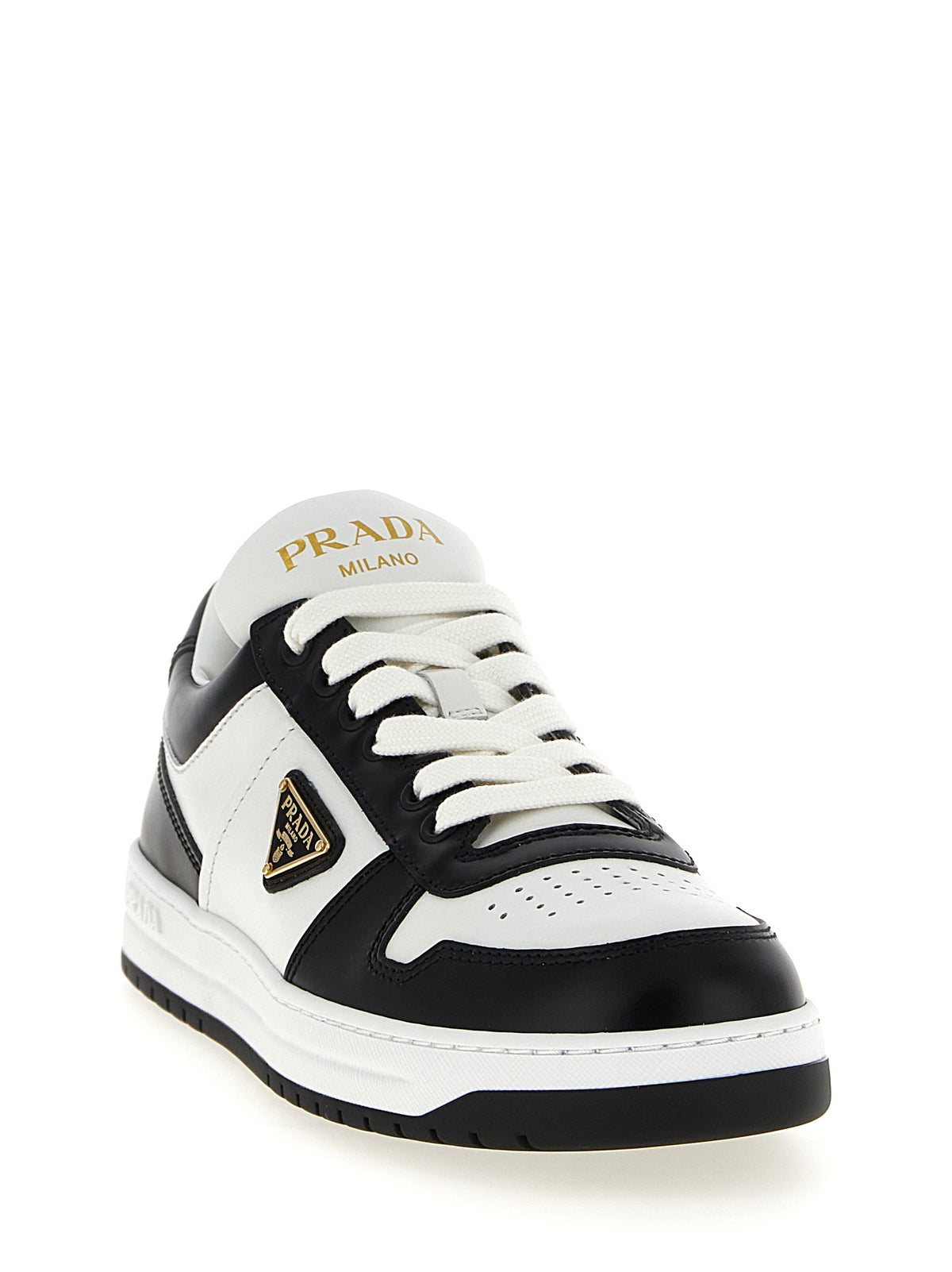 Prada Bicolor Calfskin Low Top Women's Sneakers
