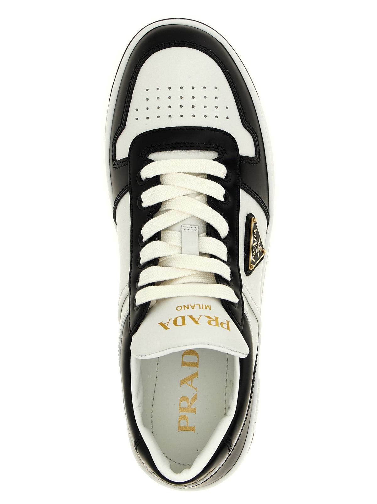 Prada Bicolor Calfskin Low Top Women's Sneakers