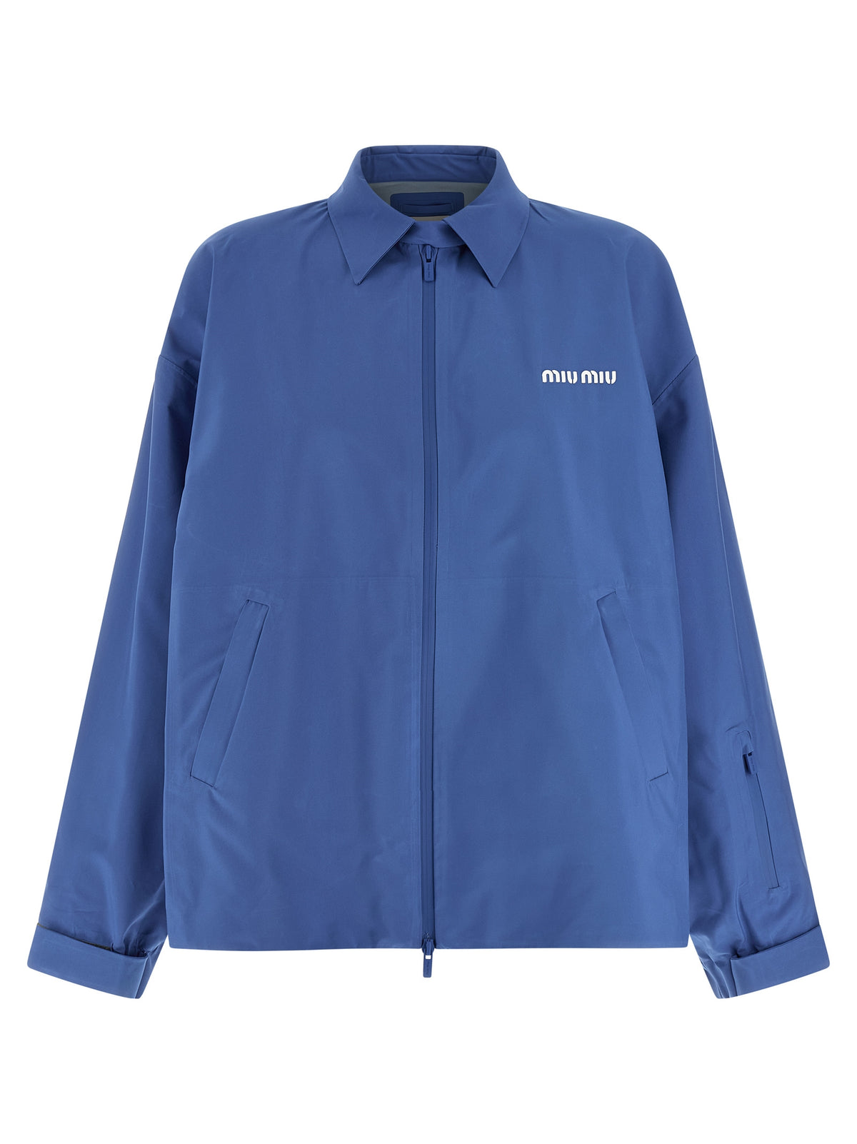 Miu Miu Blue Recycled Polyester Shell Women's Jacket