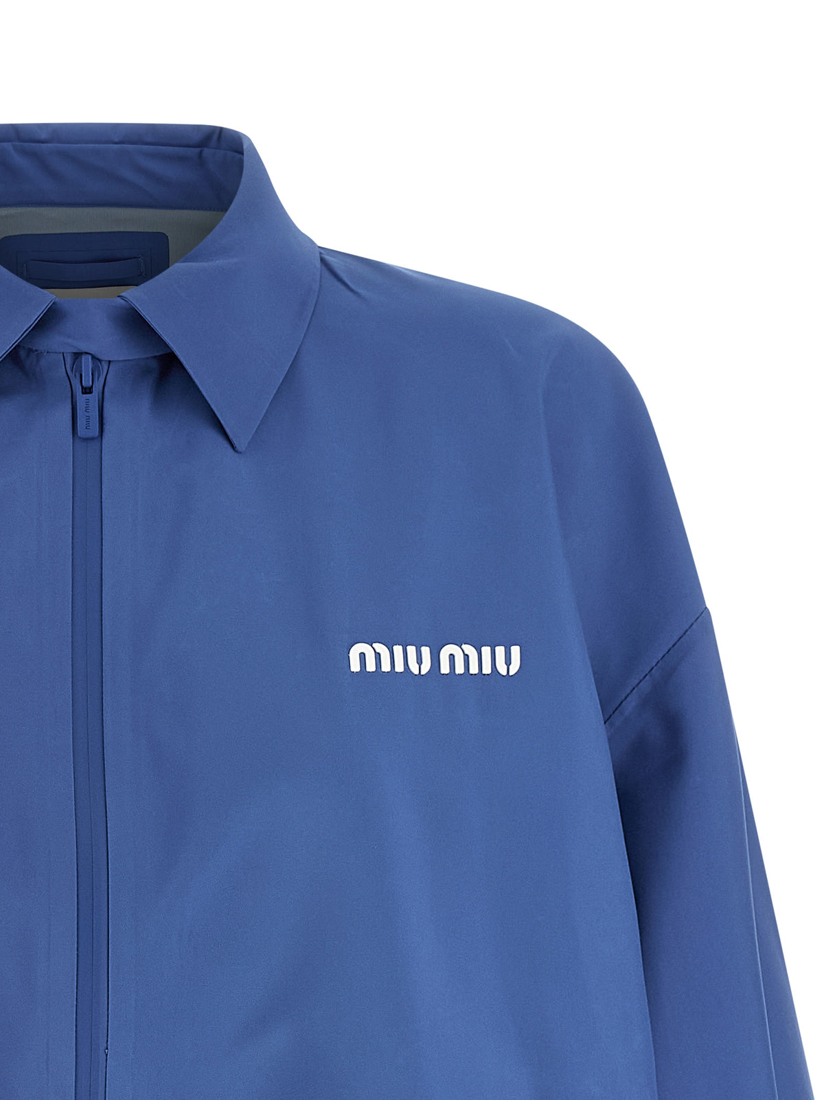 Miu Miu Blue Recycled Polyester Shell Women's Jacket