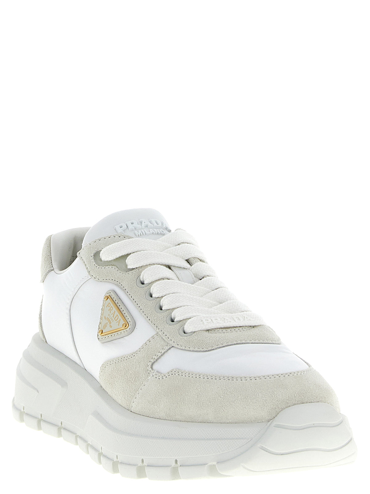 Prada White Polyamide Athletic Women's Sneakers