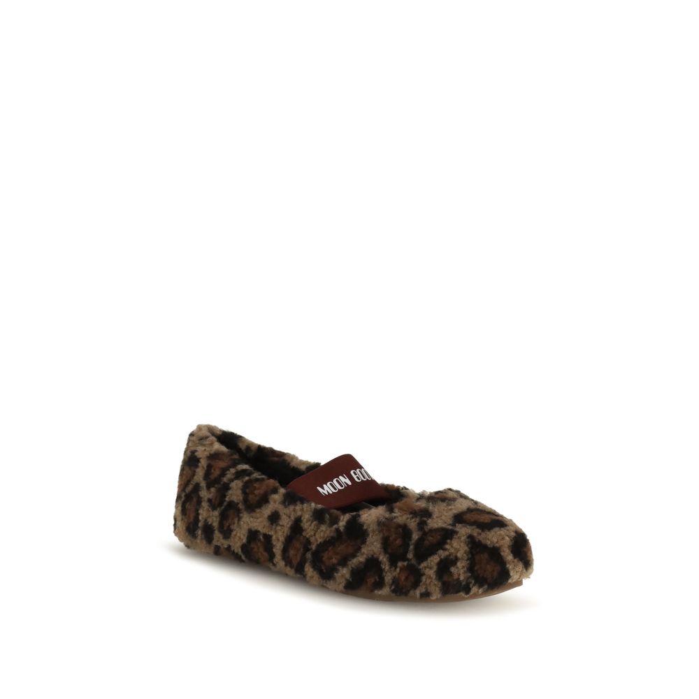 Moon Boot Brown Polyester Ballet Women's Flats