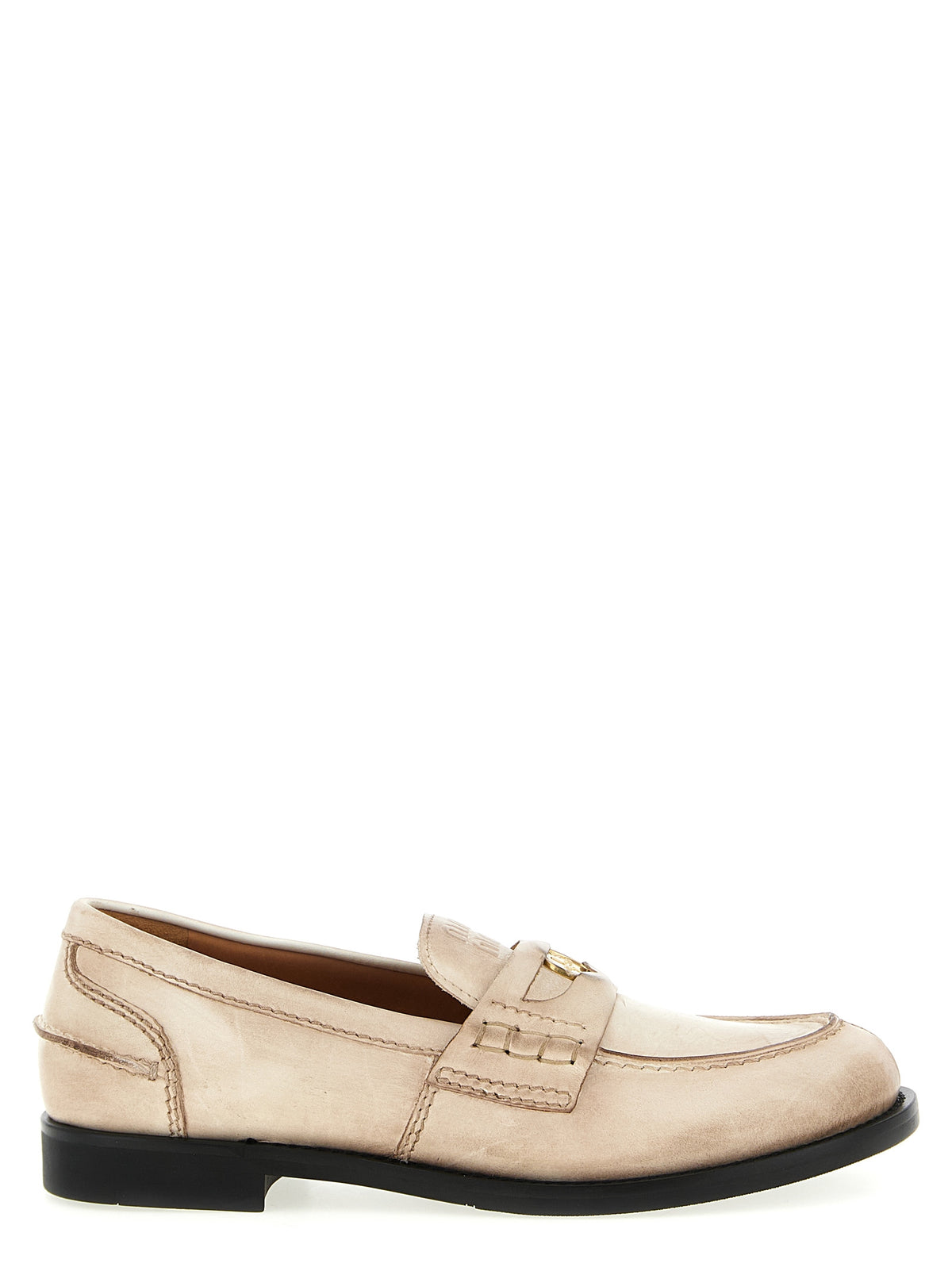 Miu Miu White Calfskin Slip-On Women's Loafers
