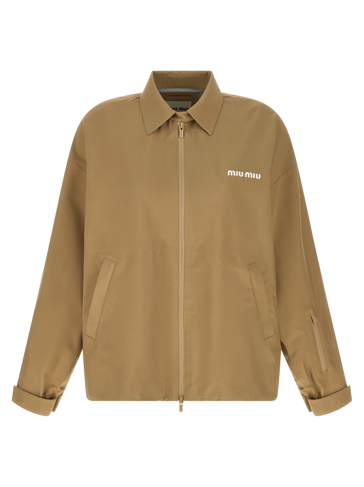 Miu Miu Beige Recycled Polyester Shell Women's Jacket