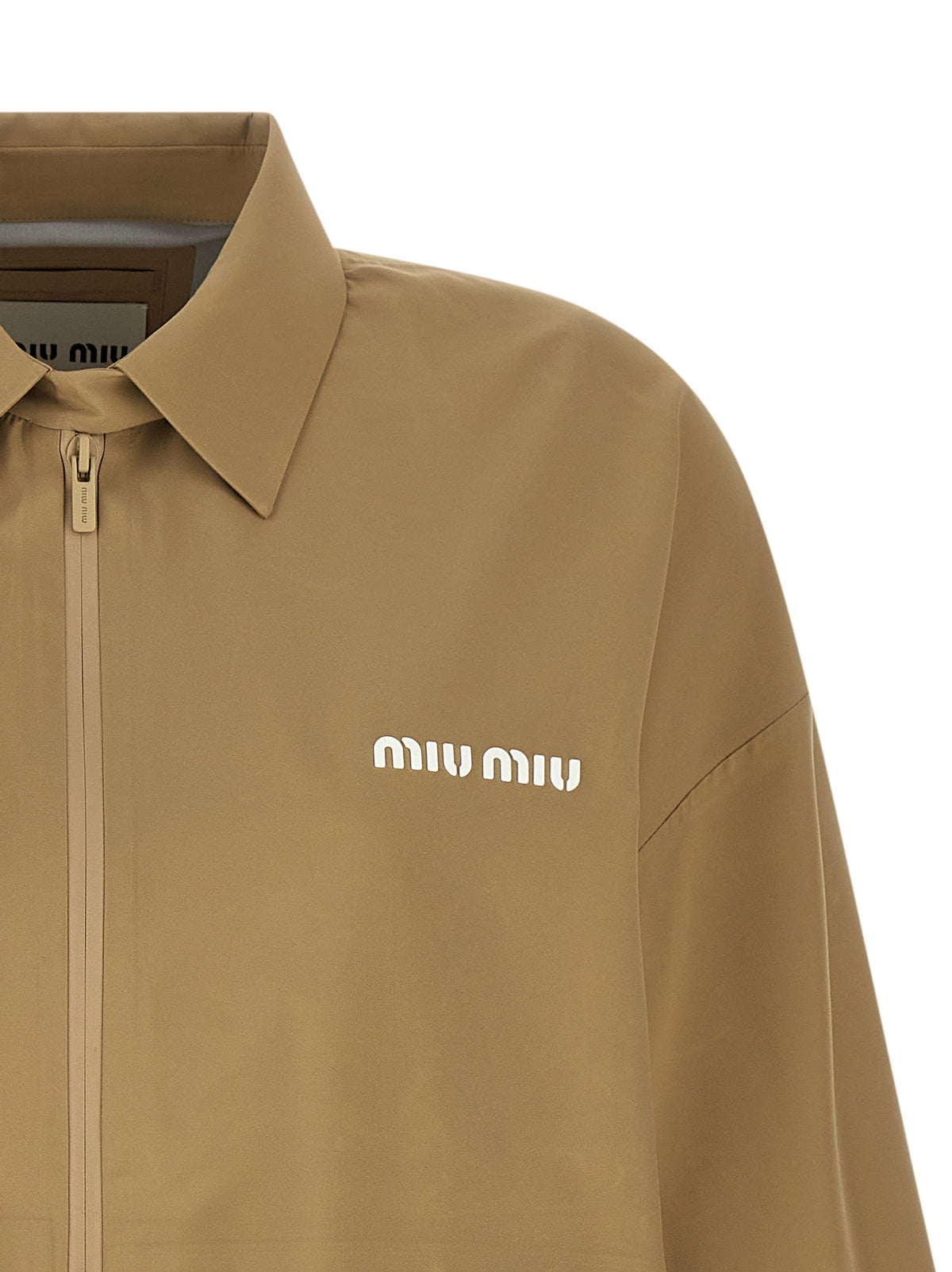 Miu Miu Beige Recycled Polyester Shell Women's Jacket