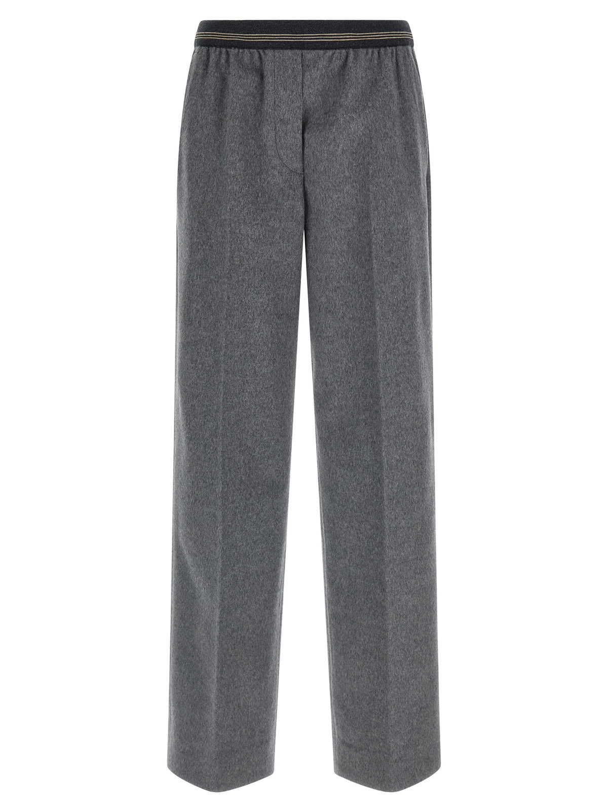 Miu Miu Gray Virgin Wool Casual Women's Pants