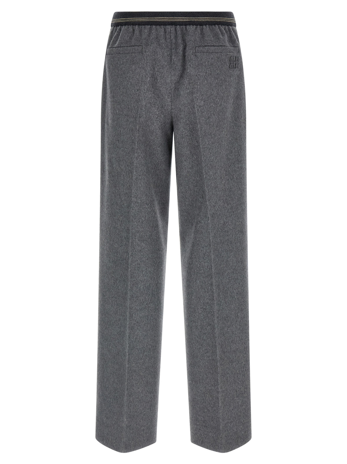 Miu Miu Gray Virgin Wool Casual Women's Pants