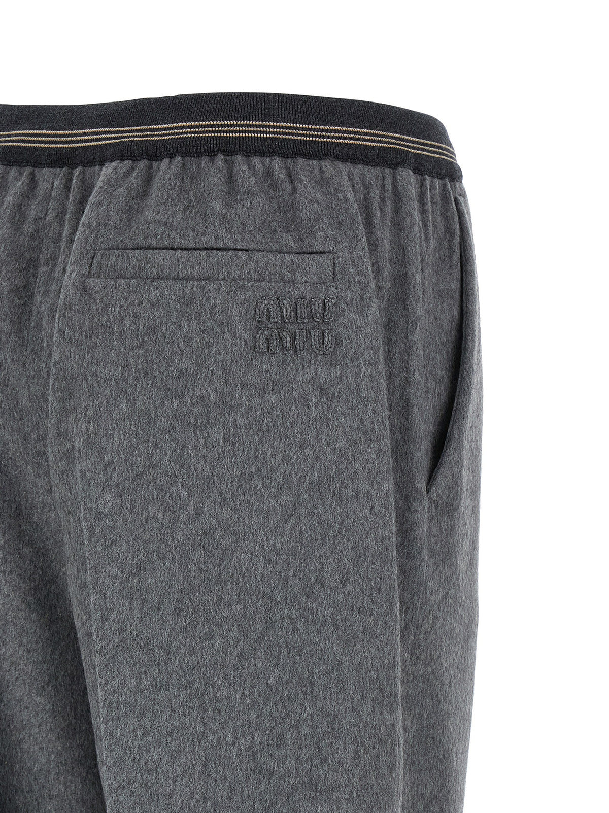 Miu Miu Gray Virgin Wool Casual Women's Pants