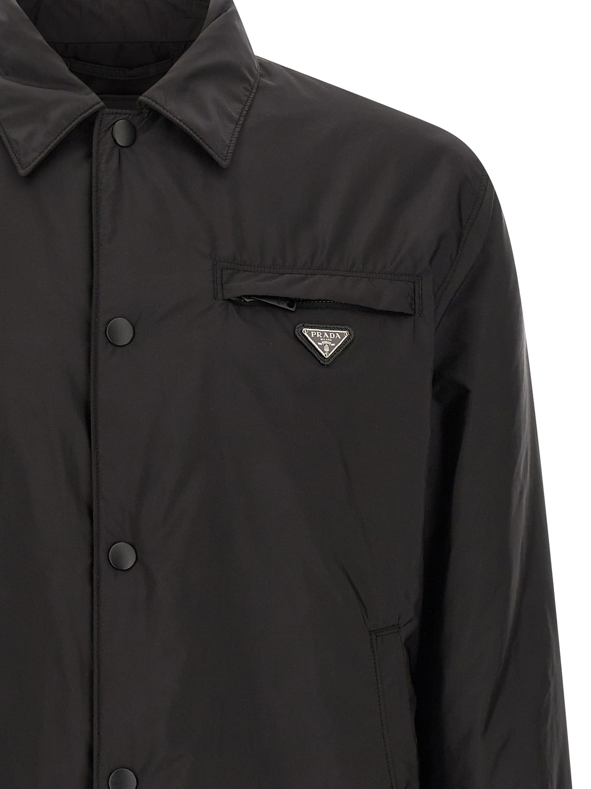 Prada Black Recycled Polyamide Full-Length Men's Jacket