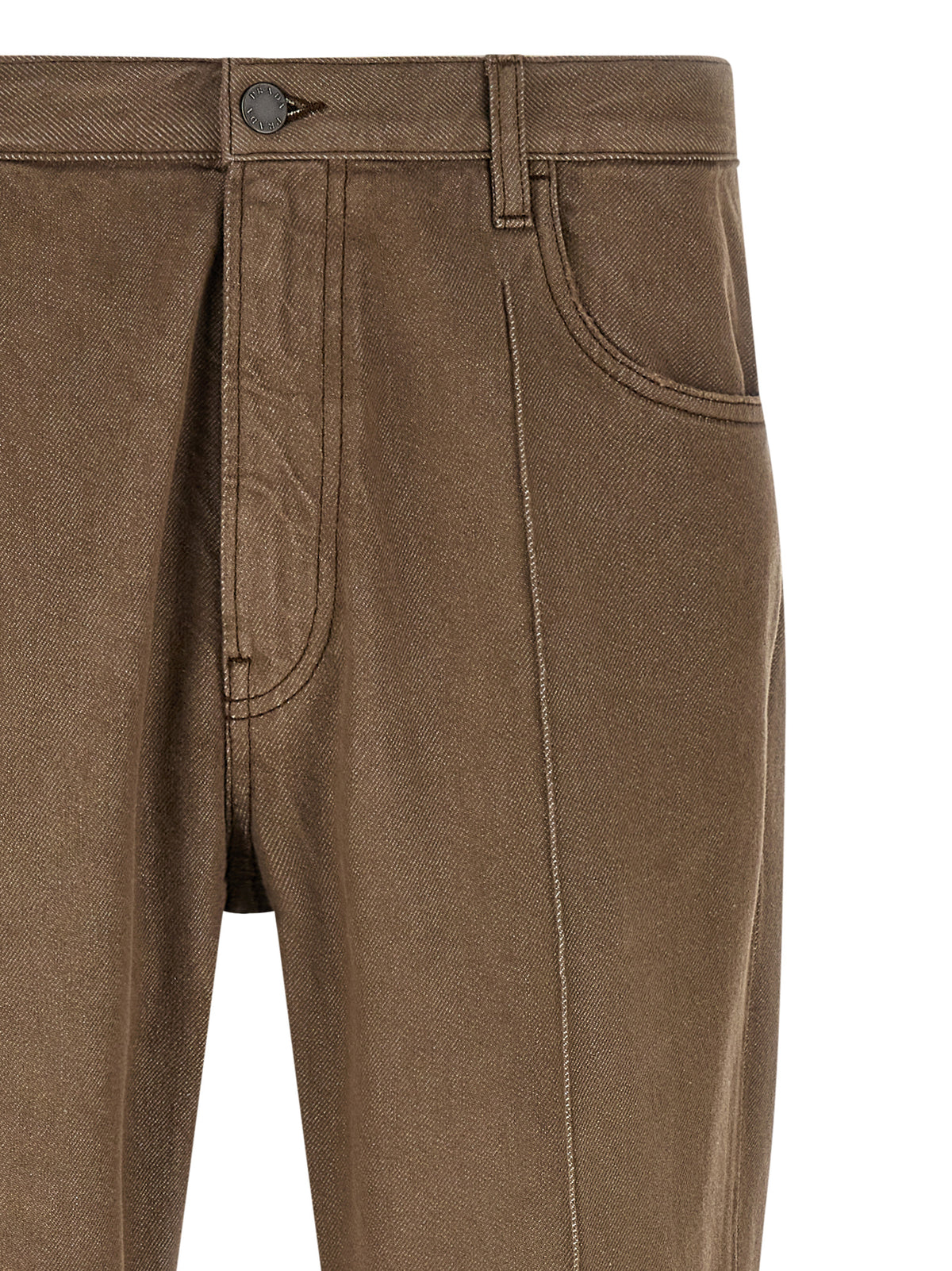 Prada Brown Cotton Casual Men's Pants