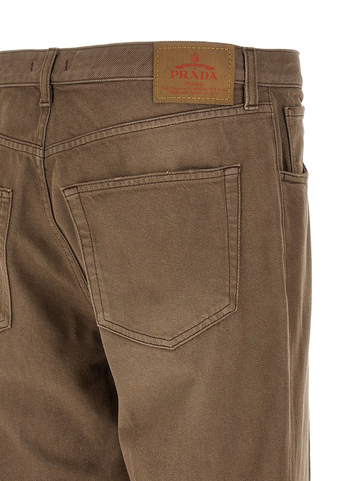 Prada Brown Cotton Casual Men's Pants