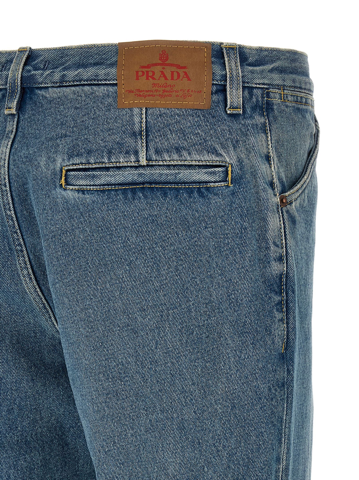 Prada Blue Cotton Straight-Leg Men's Jeans
