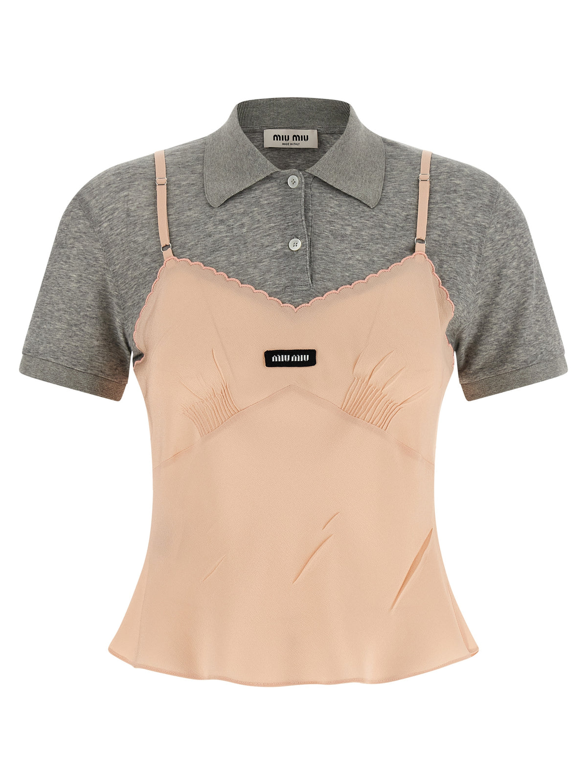 Miu Miu Multicolor Silk Shortsleeve Women's Shirt