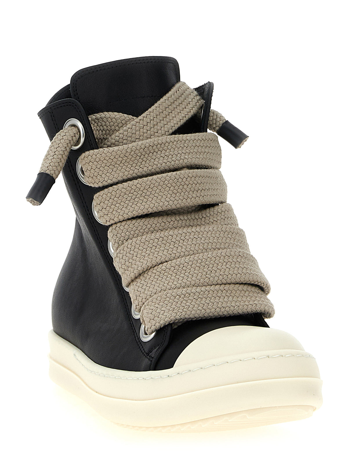 Rick Owens Bicolor Calfskin High Top Women's Sneakers