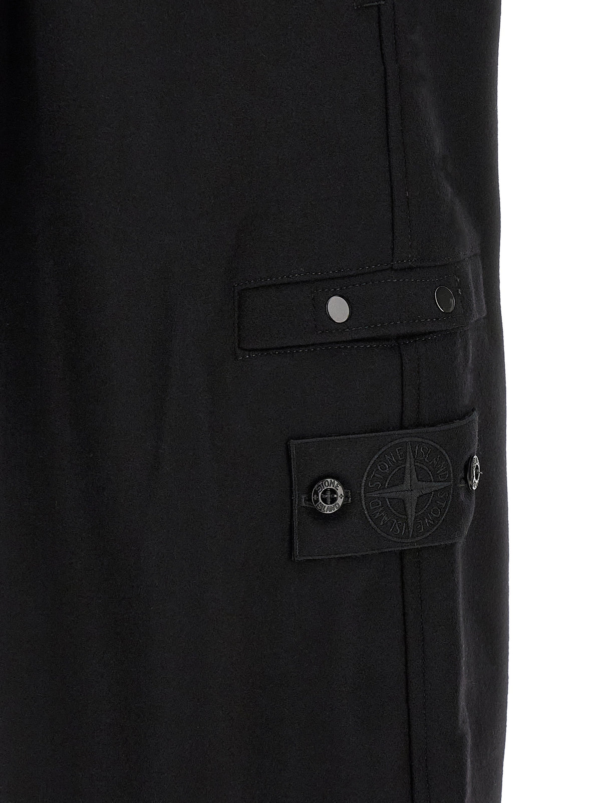 Stone Island Black Virgin Wool Cargo Men's Pants