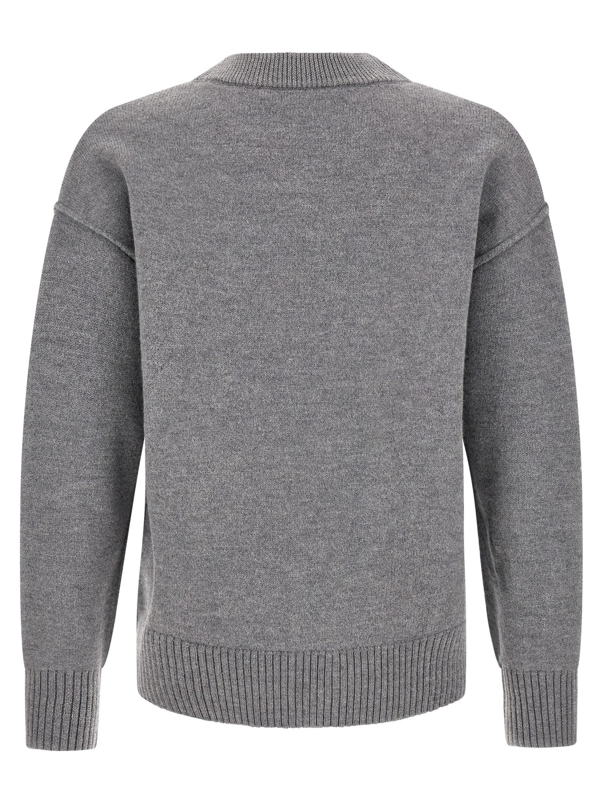 Ami Paris Gray Wool Men's Cardigan