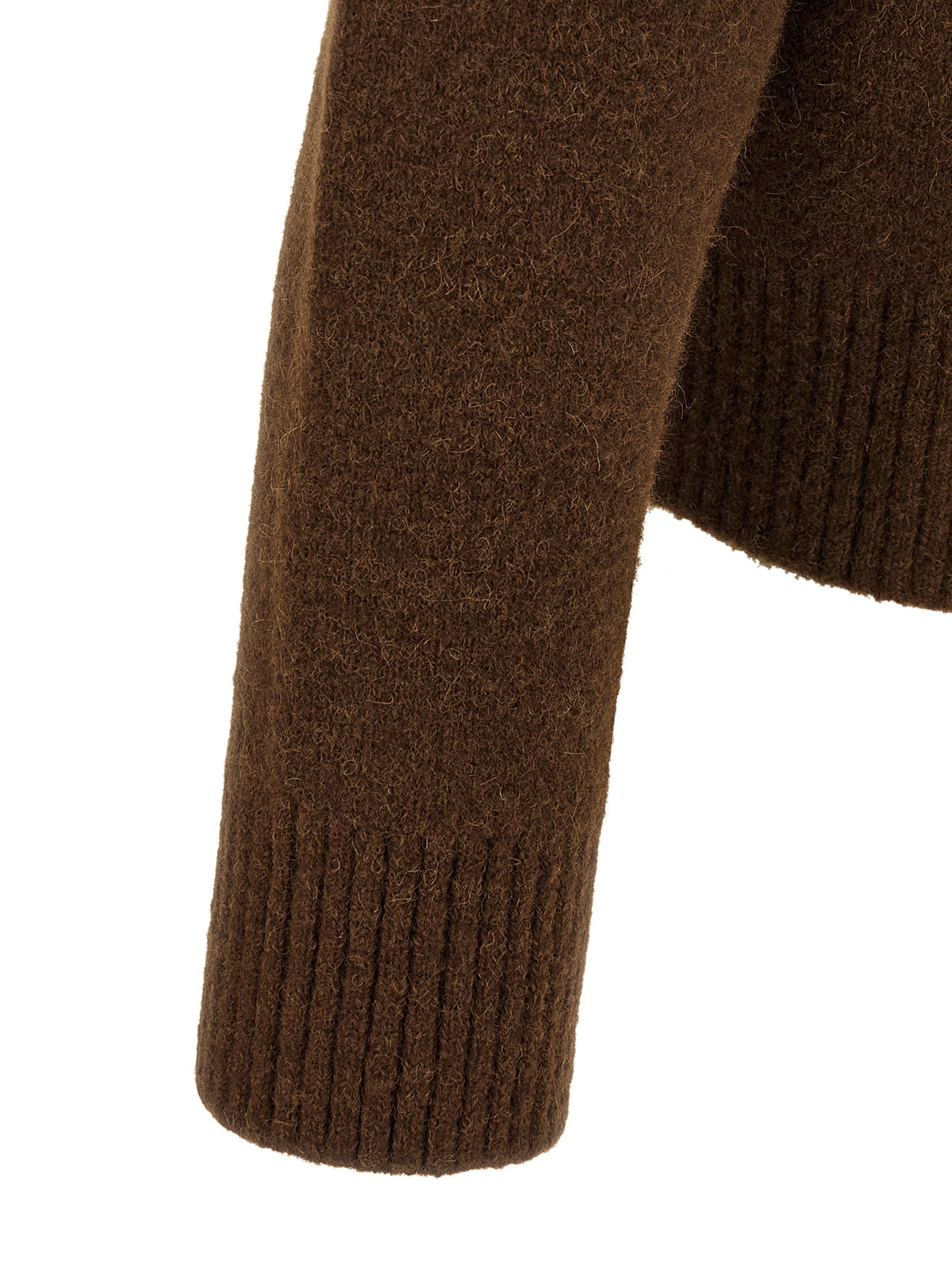 Ami Paris Brown Alpaca Leather Polo Men's Shirt