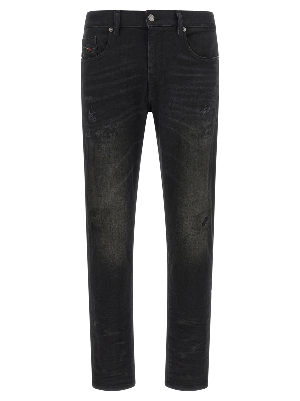 Diesel Black Cotton Tapered Men's Jeans