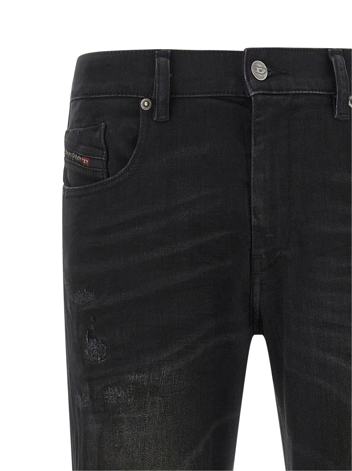 Diesel Black Cotton Tapered Men's Jeans