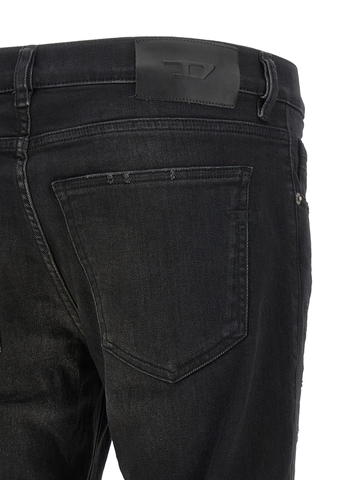 Diesel Black Cotton Tapered Men's Jeans